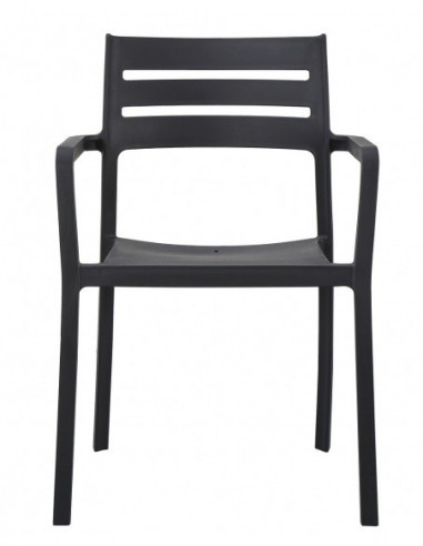 Sillón MADEIRA, apilable, polipropileno negro