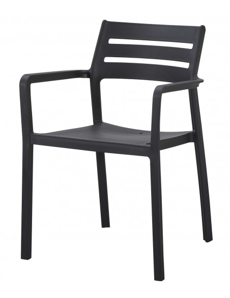 Sillón MADEIRA, apilable, polipropileno negro