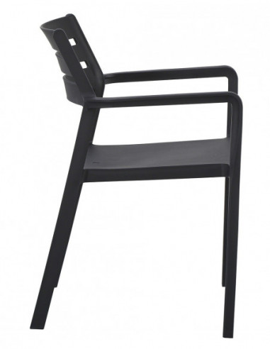 Sillón MADEIRA, apilable, polipropileno negro