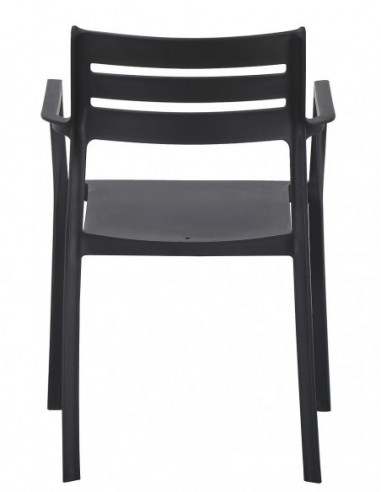 Sillón MADEIRA, apilable, polipropileno negro