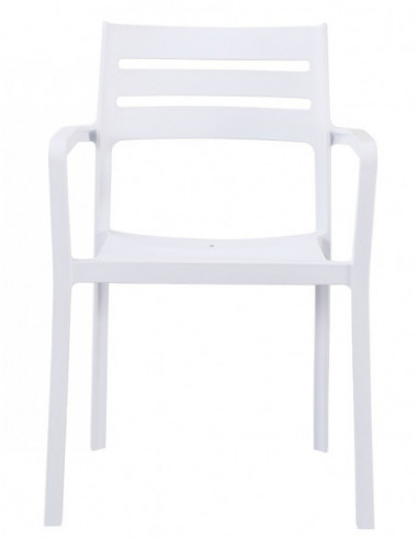 Sillón MADEIRA, apilable, polipropileno blanco