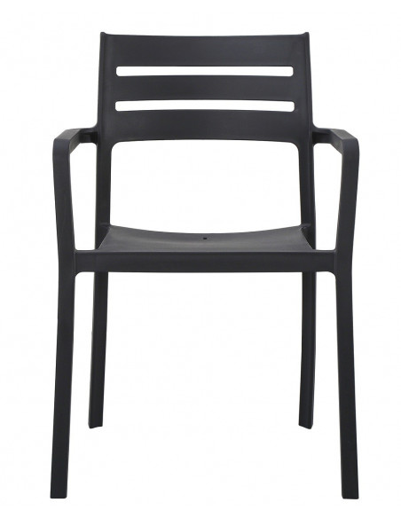 Sillón MADEIRA, apilable, polipropileno negro