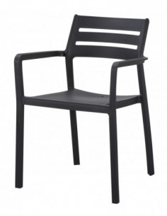 Sillón MADEIRA, apilable, polipropileno negro 2