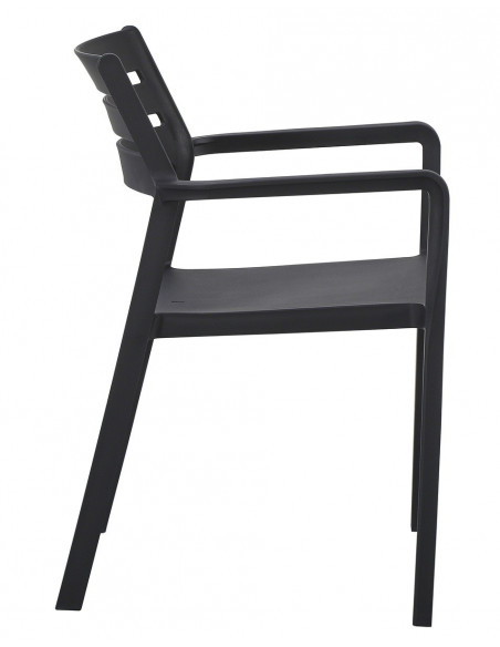 Sillón MADEIRA, apilable, polipropileno negro