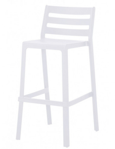 Taburete MADEIRA, apilable, polipropileno blanco