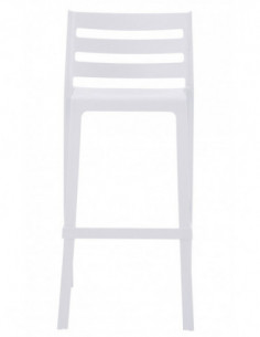 Taburete MADEIRA, apilable, polipropileno blanco 2