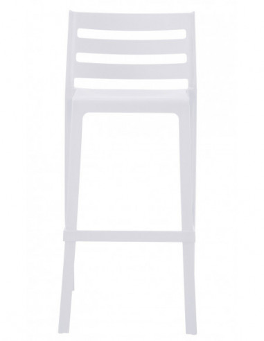 Taburete MADEIRA, apilable, polipropileno blanco