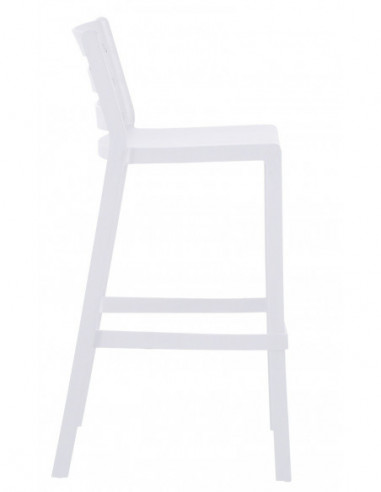 Taburete MADEIRA, apilable, polipropileno blanco
