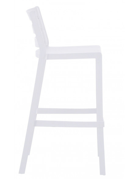 Taburete MADEIRA, apilable, polipropileno blanco