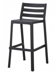 Taburete MADEIRA, apilable, polipropileno negro