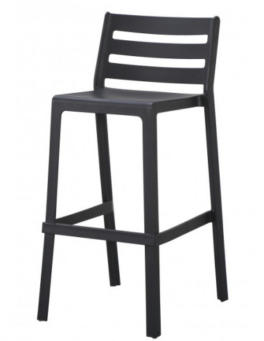 Taburete MADEIRA, apilable, polipropileno negro