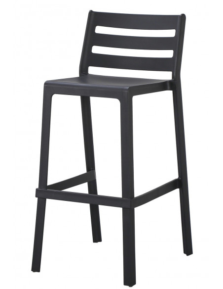 Taburete MADEIRA, apilable, polipropileno negro