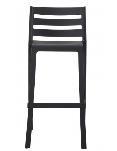 Taburete MADEIRA, apilable, polipropileno negro