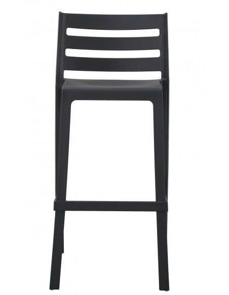 Taburete MADEIRA, apilable, polipropileno negro