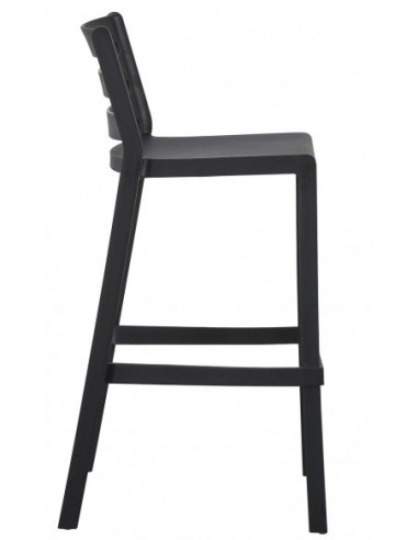 Taburete MADEIRA, apilable, polipropileno negro