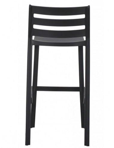 Taburete MADEIRA, apilable, polipropileno negro