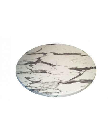 Tablero de mesa Werzalit WER-FANTASY, Mármol Ayfon 5657, 80 cms de diámetro
