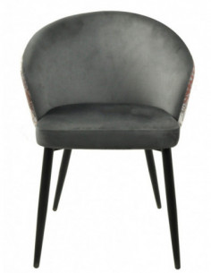 Silla LYDIA, metal, tapizado velvet gris con respaldo... 2