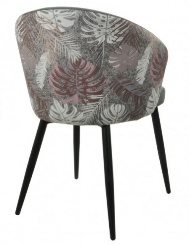 Silla LYDIA, metal, tapizado velvet gris con...