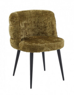 Silla BERG, metal, tapizado tejido cremona verde