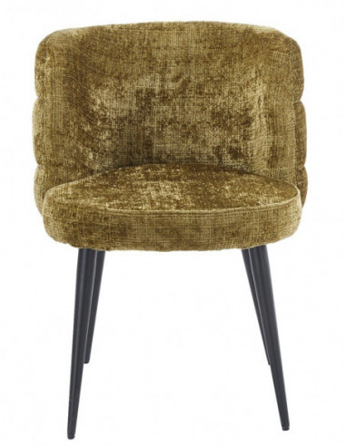 Silla BERG, metal, tapizado tejido cremona verde