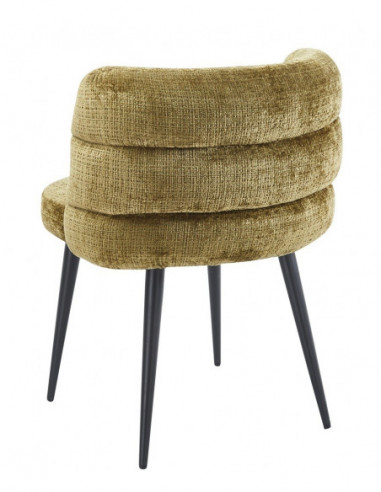 Silla BERG, metal, tapizado tejido cremona verde