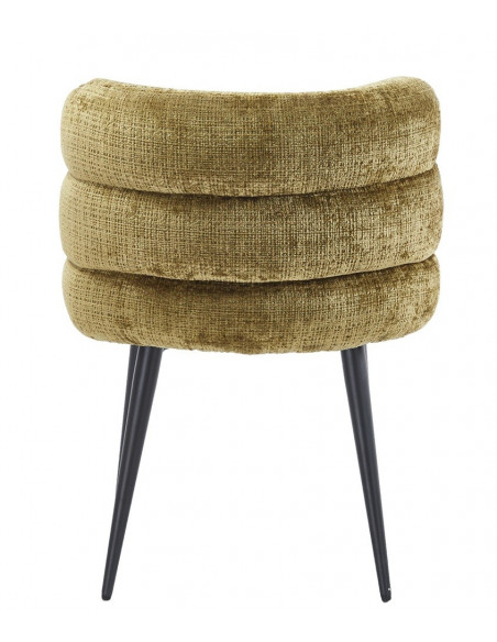 Silla BERG, metal, tapizado tejido cremona verde