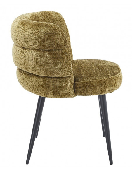 Silla BERG, metal, tapizado tejido cremona verde