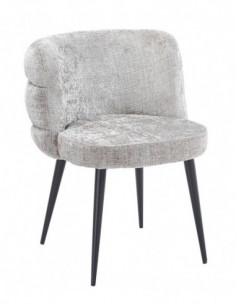 Silla BERG, metal, tapizado tejido cremona gris