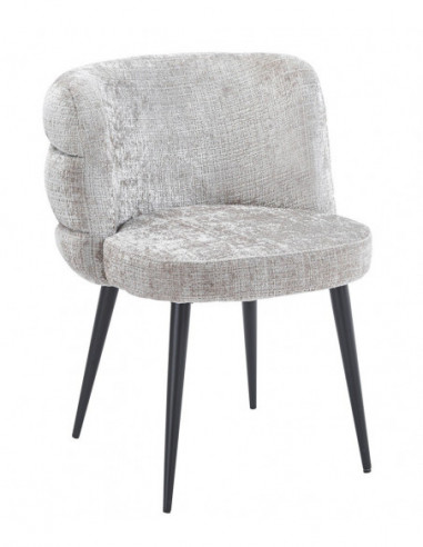 Silla BERG, metal, tapizado tejido cremona gris