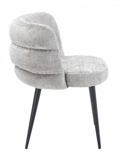 Silla BERG, metal, tapizado tejido cremona gris