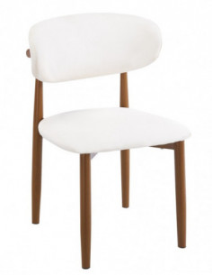 Silla DACHAU, metal acabado de color madera, similpiel...