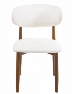 Silla DACHAU, metal acabado de color madera, similpiel... 2