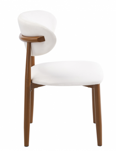 Silla DACHAU, metal acabado de color madera,...