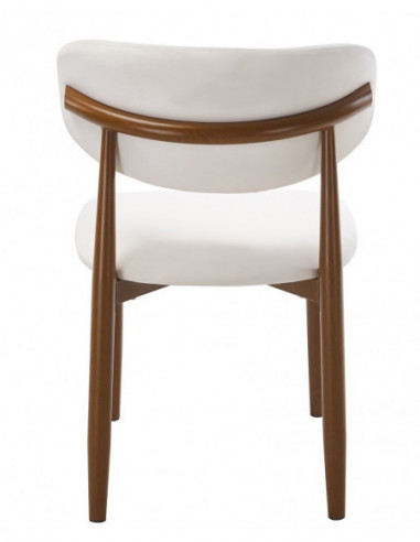 Silla DACHAU, metal acabado de color madera,...