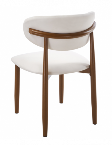 Silla DACHAU, metal acabado de color madera,...