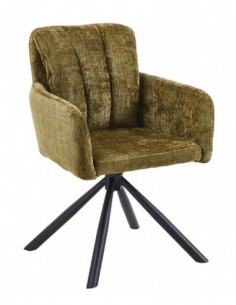 Sillón VADUZ, metal, giratorio, tapizado tejido cremona...