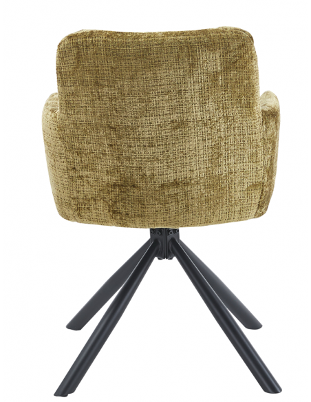 Sillón VADUZ, metal, giratorio, tapizado tejido cremona verde