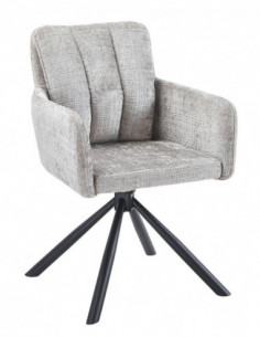 Sillón VADUZ, metal, giratorio, tapizado tejido cremona gris