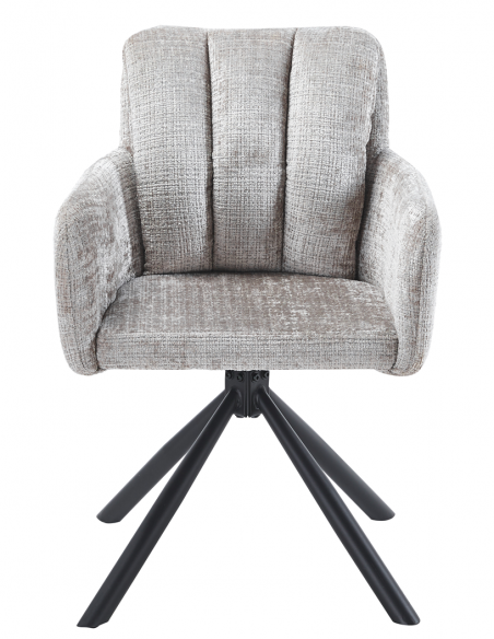 Sillón VADUZ, metal, giratorio, tapizado tejido cremona gris