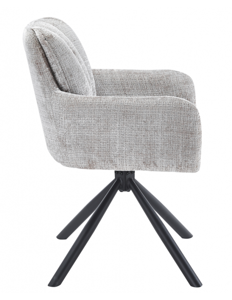Sillón VADUZ, metal, giratorio, tapizado tejido cremona gris