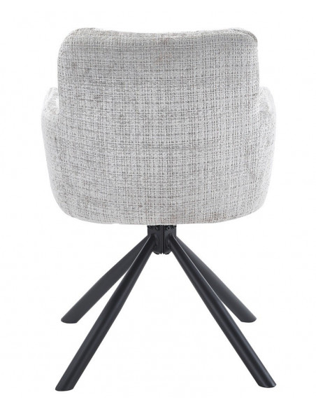 Sillón VADUZ, metal, giratorio, tapizado tejido cremona gris