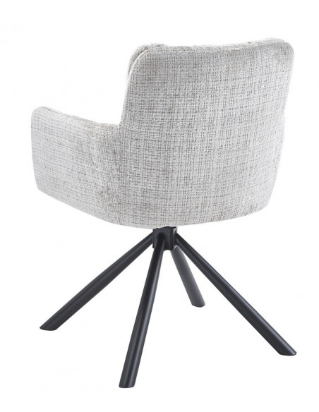 Sillón VADUZ, metal, giratorio, tapizado tejido cremona gris