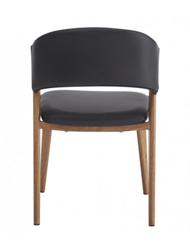 Silla CALABRIA, metal acabado de color madera,...