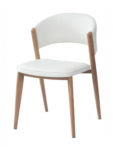 Silla CALABRIA, metal acabado de color madera,...