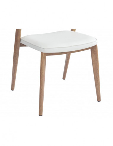 Silla CALABRIA, metal acabado de color madera,...