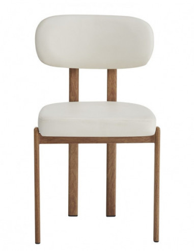 Silla MESINA, metal acabado de color madera,...