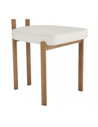 Silla MESINA, metal acabado de color madera,...