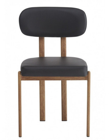 Silla MESINA, metal acabado de color madera,...