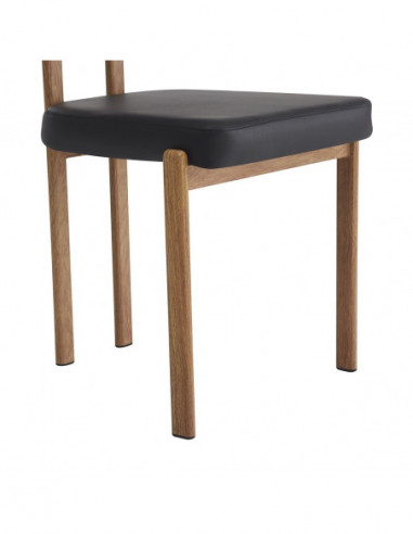 Silla MESINA, metal acabado de color madera,...